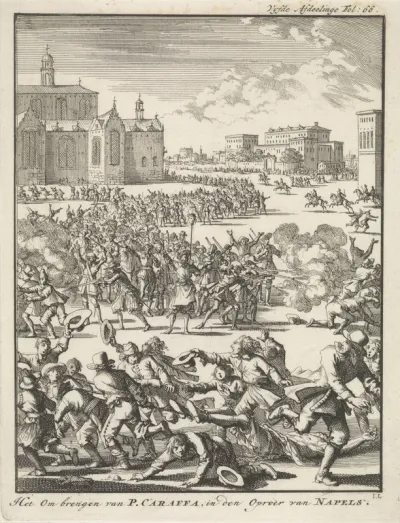 Giuseppe Caraffa omgebracht tijdens een oproer in Napels, 1647