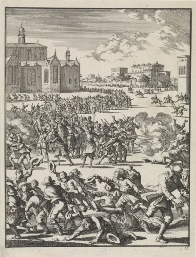 Giuseppe Caraffa omgebracht tijdens een oproer in Napels, 1647