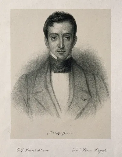 Giuseppe Gené. Lithograph by L. Fiorucci after C. E. Liverati, 1841