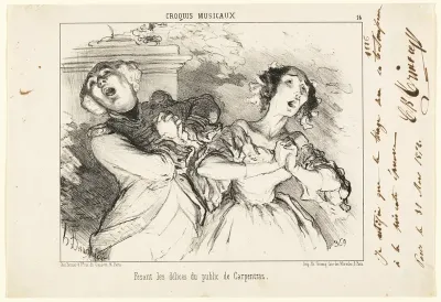 Giving the public the delights of Carpentras, plate 16 from Croquis Musicaux