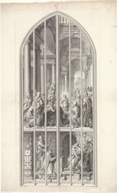 Glasraam 13 in de Sint-Janskerk te Gouda: De twaalfjarige Christus in de tempel