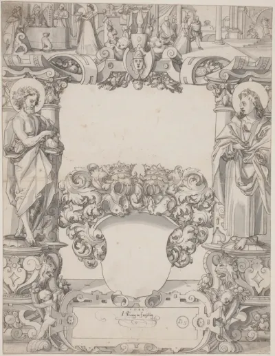Glass Design with Saint John the Baptist and Saint John the Evangelist