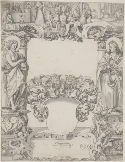 Glass Design with Saint John the Baptist and Saint John the Evangelist