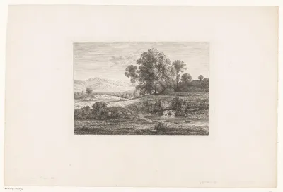 Glooiend landschap met een beek
