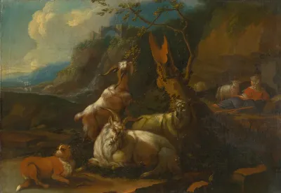 Goat Herd with a Goatherd