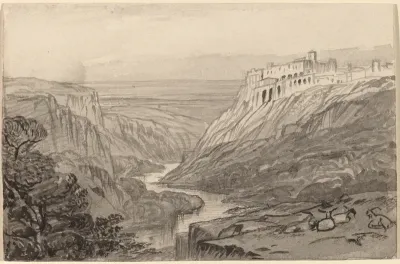 Goats Resting above a River Gorge (Narni, Italy)