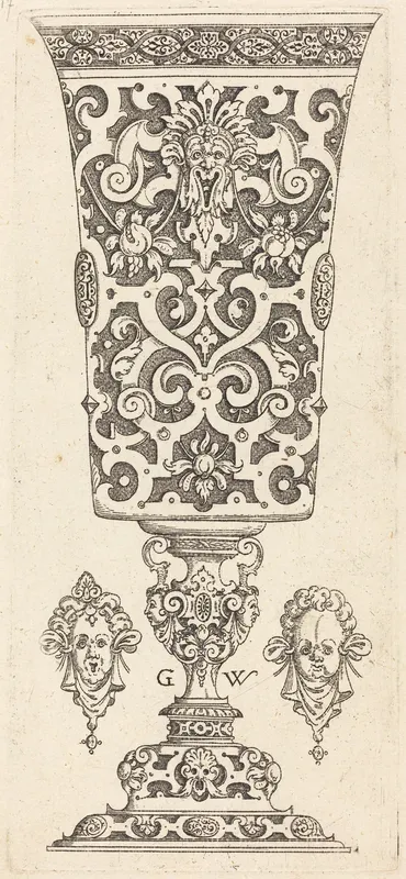 Goblet with base decorated with two large scallops