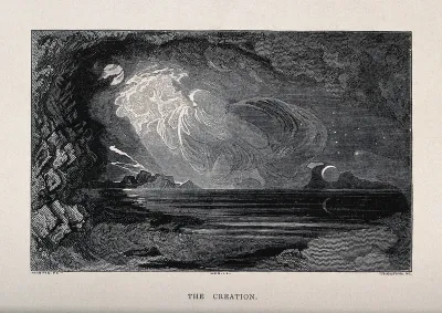 God creates light over the waters