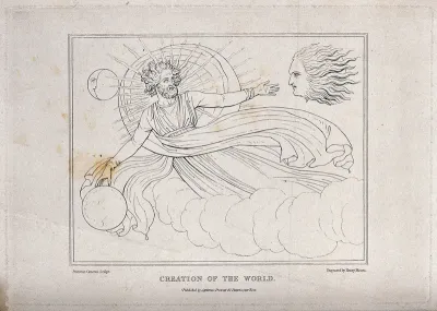 God creates the sun, moon and earth