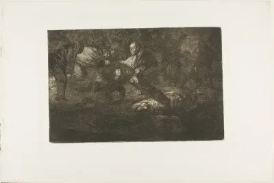 God creates them and they join up together, plate 18 from Los Proverbios
