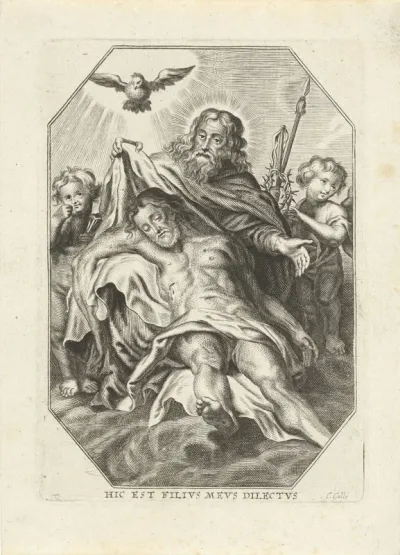 God de Vader met het lichaam van Christus