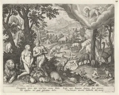 God de Vader zegent Adam, Eva en de dieren