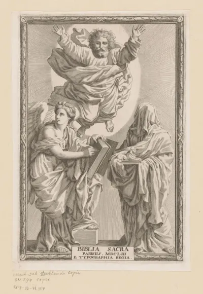 God met personificatie van Geschiedenis en Profetie