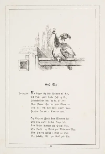 God Nat! Illustration til H.V. Kaalund, "Fabler for Børn"