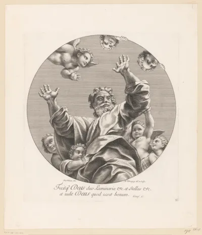 God omringd door putti
