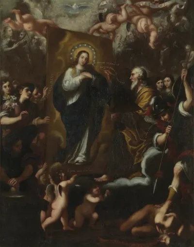 God the Father painting the Immaculate Conception