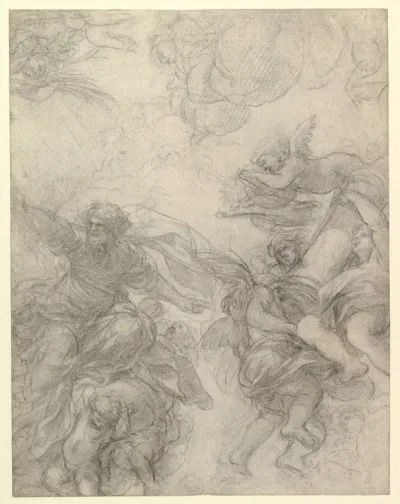 God the Father with Angels Holding Symbols of the Passion