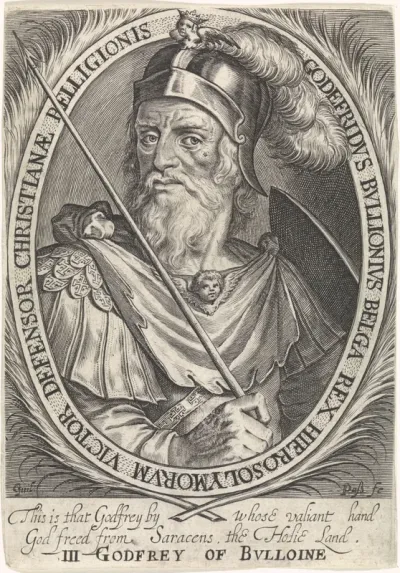 Godfried van Bouillon als een van de negen helden