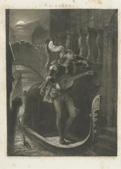 Gondel bij maneschijn