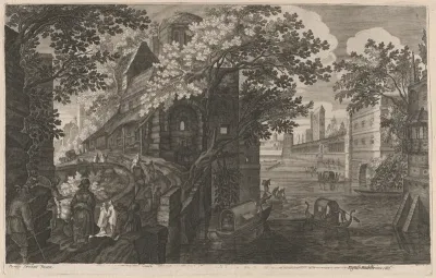 Gondolas on a River by a Palace