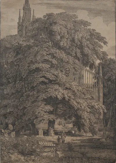 Gothic Church among Oaks