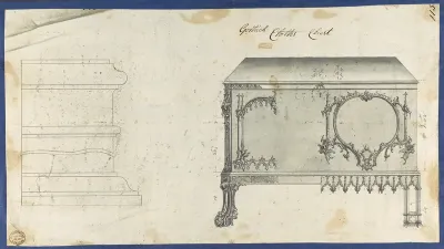 Gothic Clothes Chest, from Chippendale Drawings, Vol. II