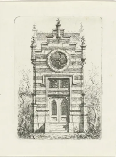 Gotische gevel met rond venster