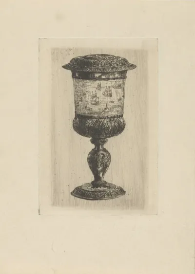 Gouden beker met deksel, geschonken aan Michiel de Ruyter ter gelegenheid van de Tocht naar Chatham, 1667