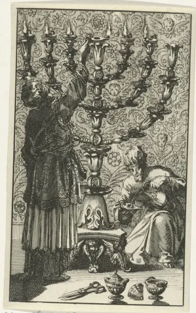 Gouden zevenarmige kandelaar of menora