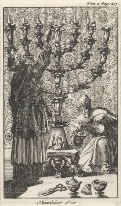 Gouden zevenarmige kandelaar of menora