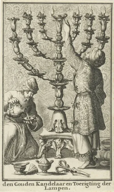 Gouden zevenarmige kandelaar of menora