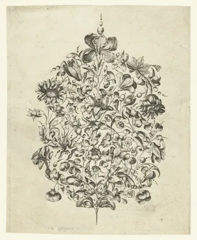Goudsmidsboeket met bloemen en bladeren