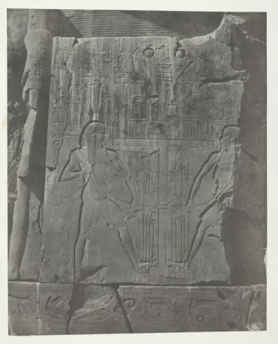 Gournah, Sculptures du Trône des Colosses; Thèbes, plate 57 from the album "Egypte, Nubie, Palestine et Syrie" (1852)