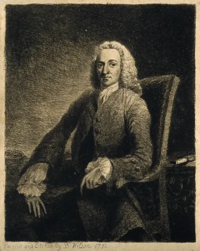 Gowin Knight. Etching by B. Wilson, 1751, after himself