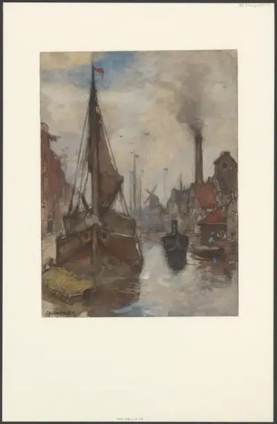 Gracht met schepen