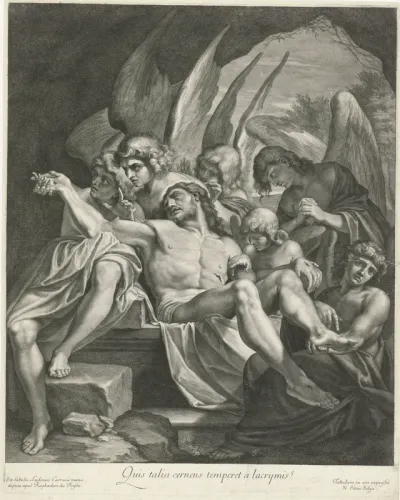 Graflegging van Christus door engelen