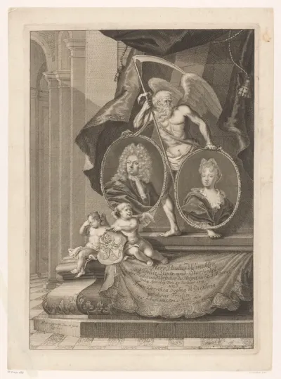 Grafmonument met de portretten van Paulus Winckler en Dorothea Sophia Winckler