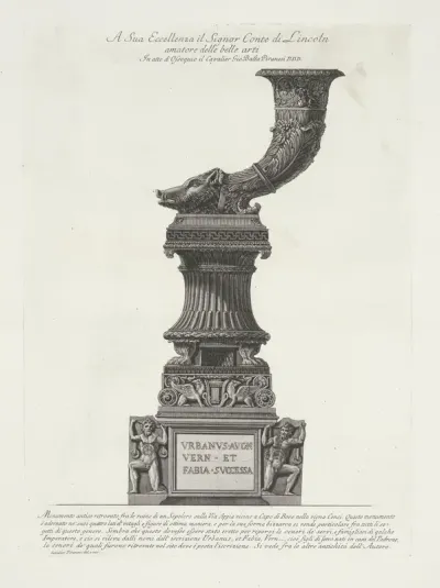 Grafmonument met een rhyton