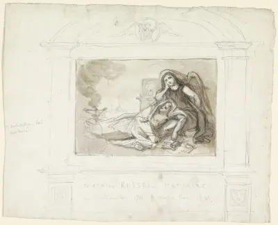 Grafmonument met treurende engel