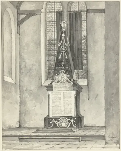 Grafmonument van Janus Dousa in de Ned. Hervormde kerk te Noordwijk