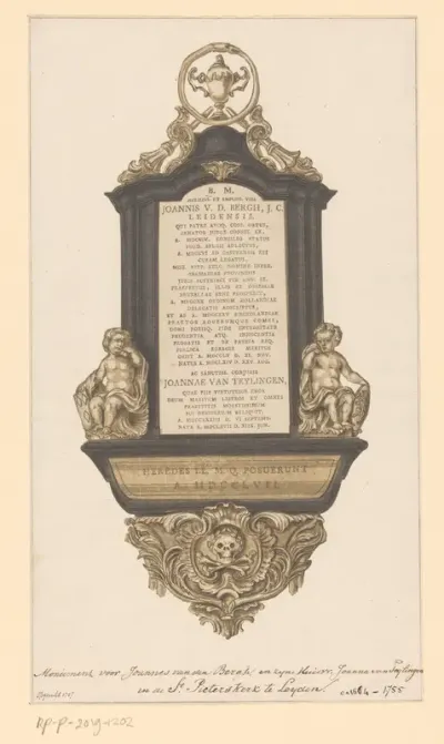 Grafmonument voor Johannes van den Bergh en zijn vrouw Joanna van Teylingen in de Pieterskerk te Leiden