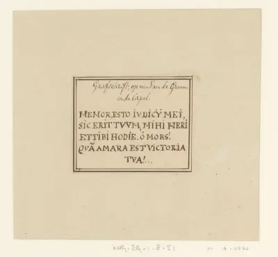 Grafschrift op een graf in de kapel bij het oude kasteel De Haar