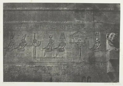 Grand Temple de Dendérah (Teutyres), Sculptures de la Façade Postérieure; Haute-Egypte, plate 20 from the album "Egypte, Nubie, Palestine et Syrie" (1852)