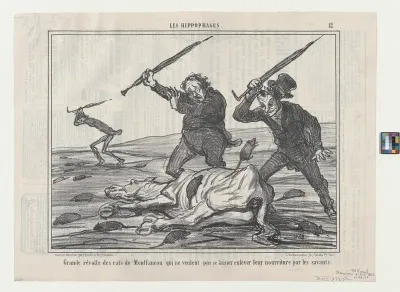 Grande révolte des rats de montfaucon, from Les Hippophages, published in Le Charivari, October 21, 1856