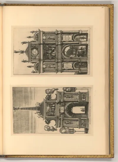 Graphica designatio arcus secularis; Ingressus Palatii ad d. Michaelis
