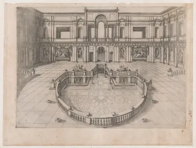 Great Hall within the Villa of Pope Julius, from "Speculum Romanae Magnificentiae"