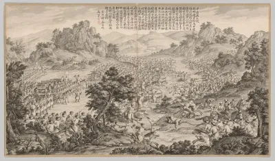 Great Victory at Hu'erman: from Battle Scenes of the Quelling of Rebellions in the Western Regions, with Imperial Poems