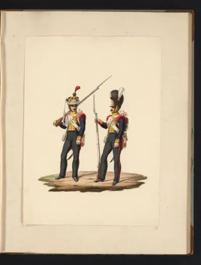 Grenadier en flankeur van de grenadiers, 1830-1831