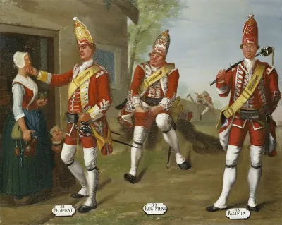 Grenadiers, 31st, 32nd and 33rd Regimants of Foot, 1751
