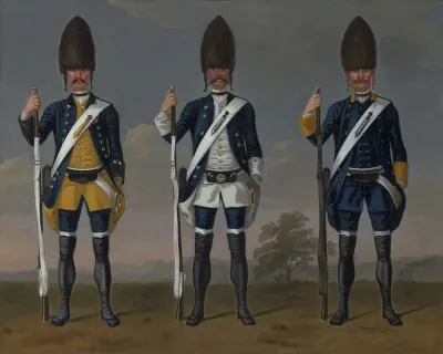 Grenadiers, Infantry Regiment "Nyhs", Infantry Battalion "Schwartzburg-Sonderhausen" and Infantry Regiment "During"